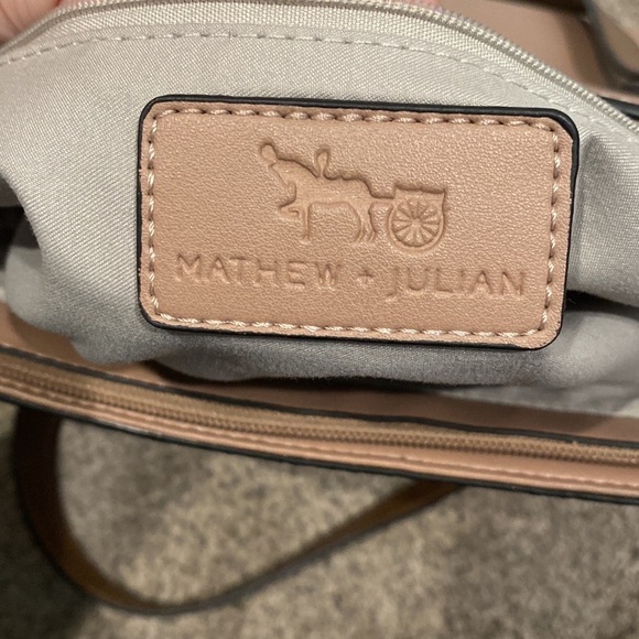 Mathew & Julian Medium Tote Shoulder Faux Leather Neutral Bag - Picture 10 of 12